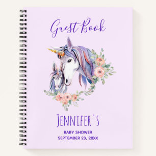 Magique Unicorn Maman & Baby shower Livre d'invité