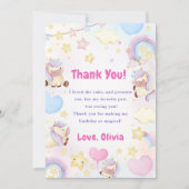 Magique Unicorn Rainbow Carte de remerciements d'a (Devant)