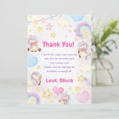 Magique Unicorn Rainbow Carte de remerciements d'a (Debout devant)