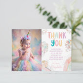 Magique Unicorn Rainbow Carte de remerciements d'a (Debout devant)