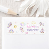 Magique Unicorn Rainbow Étiquette de fête d'annive (En situation)