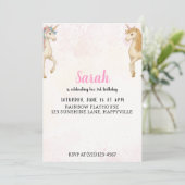 Magique Unicorne 3ème anniversaire Invitation | Ro (Debout devant)