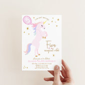 Magique Unicorne 5e anniversaire Invitation rose