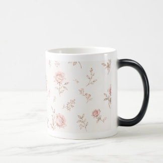 Magique Vintage Dusty Pink Rose Floral Pattern Coffee Mug