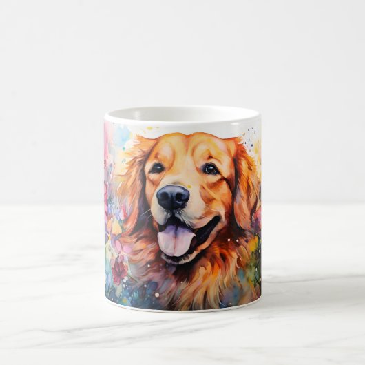 Magique Watercolor Dog Mug Wrap (Centre)