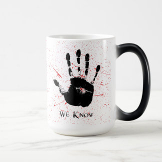Magique we know mug, color changing mug with hand