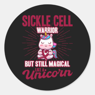 Magisch als een eenhoorn sikkelcel bewustzijn 1 ronde sticker