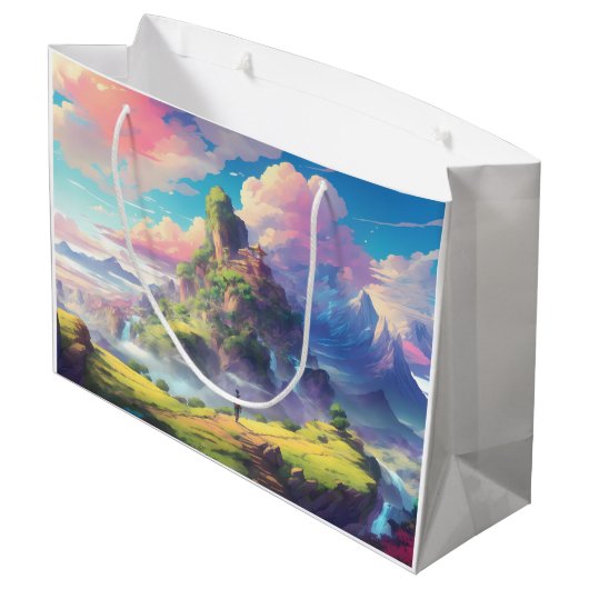 Magisch anime landschap groot cadeauzakje (Achterkant Gekanteld)
