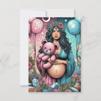 Magisch Baby shower | genderonthulling Bedankkaart