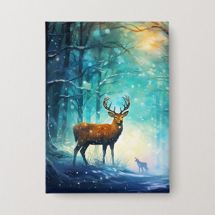 Magisch Besneeuwd Bos Kunst-82109 Button