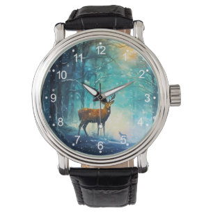 Magisch Besneeuwd Bos Kunst-82109 Horloge