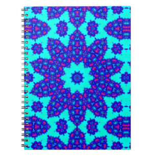 Magisch Blauw caleidoscoop bloeide Notitieboek
