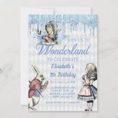 Magisch blauw ijs Alice in Wonderland Party Kaart (Voorkant)