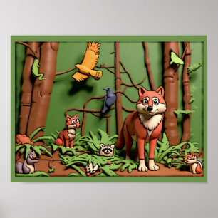Magisch Bos - Bosdieren Poster