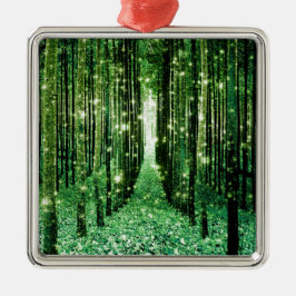 Magisch bos groen mysterie metalen ornament