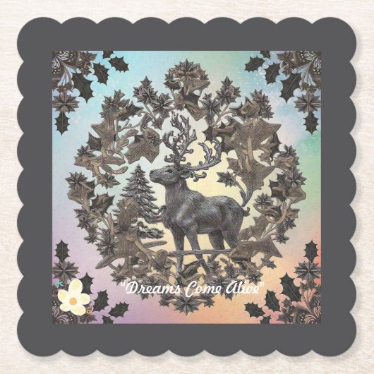 "Magisch bos" Kartonnen Onderzetters (Voorkant)