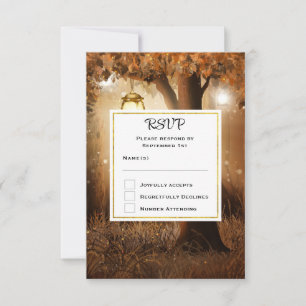 Magisch Bos met Fairy Lights Bruiloft RSVP Kaartje
