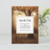 Magisch Bos met Fairy Lights Bruiloft Save The Date (Staand voorkant)