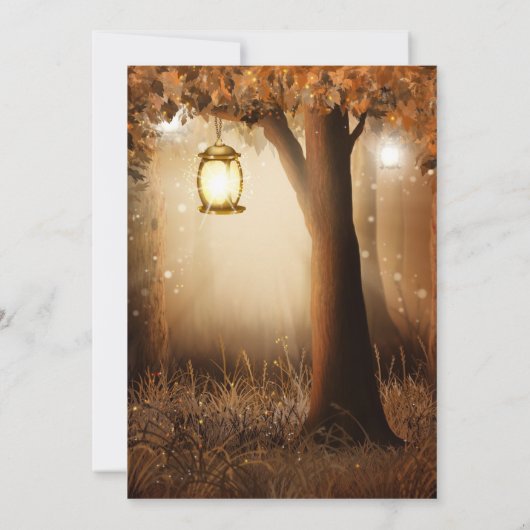 Magisch Bos met Fairy Lights Bruiloft Save The Date (Achterkant)