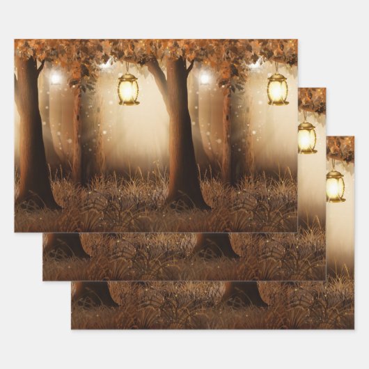 Magisch bos met Fairy Lights Inpakpapier Vel (Set)