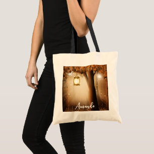 Magisch bos met Fairy Lights Tote Bag