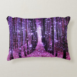 Magisch bos Paarse roze Decoratief Kussen