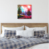 Magisch bos 's nachts canvas afdruk (Insitu (Slaapkamer))