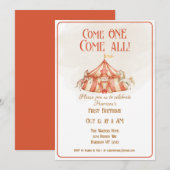 Magisch Circus Paard Eerste Verjaardag Uitnodiging (Voorkant / Achterkant)