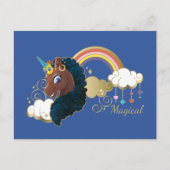 Magisch de Eenhoorn Regenboog & Wolken Ontwerp Briefkaart (Voorkant)