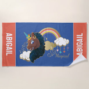 Magisch de Eenhoorn Regenboog & Wolken Ontwerp Strandlaken