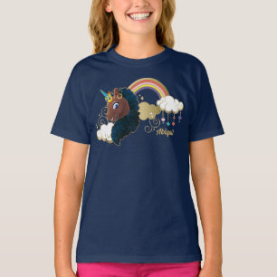 Magisch de Eenhoorn Regenboog & Wolken Ontwerp T-shirt
