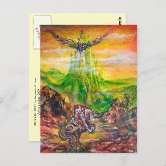 MAGISCH DUEL TUSSEN BRADAMANT EN NEGROMANCER BRIEFKAART (Voorkant / Achterkant)