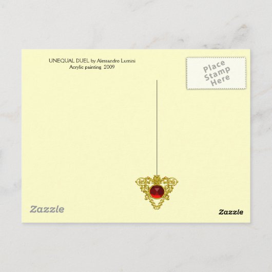 MAGISCH DUEL TUSSEN BRADAMANT EN NEGROMANCER BRIEFKAART (Achterkant)