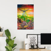 MAGISCH DUEL TUSSEN BRADAMANT EN NEGROMANCER POSTER (Thuiskantoor)