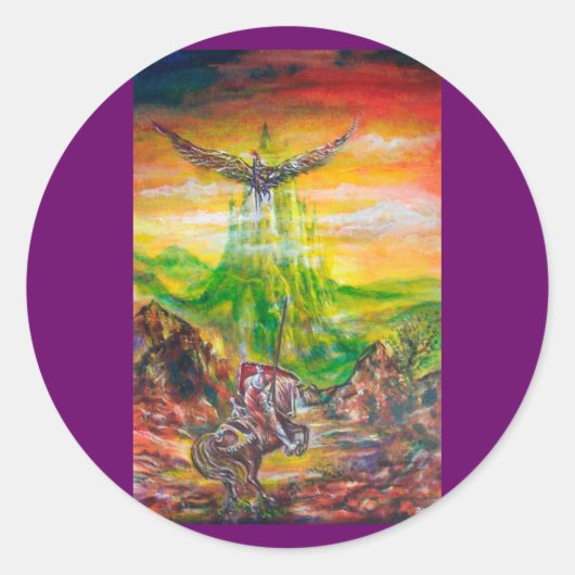 MAGISCH DUEL TUSSEN BRADAMANT EN NEGROMANCER RONDE STICKER (Voorkant)