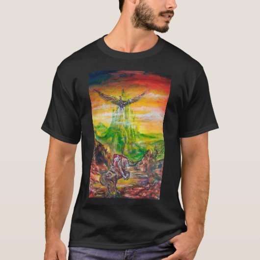 MAGISCH DUEL VAN BRADAMANT EN NEGROMANCER Fantasy T-shirt (Voorkant)