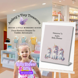 Magisch Eenhoorn Babyshower Sokkel Bord Reclamebord Met Voetstuk
