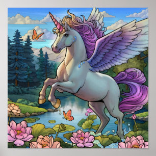 Magisch Eenhoorn Pegasus Sprookjes Koninkrijk Poster