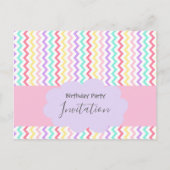 Magisch Eenhoorn Thema Pastel Chevron Verjaardag Briefkaart (Achterkant)