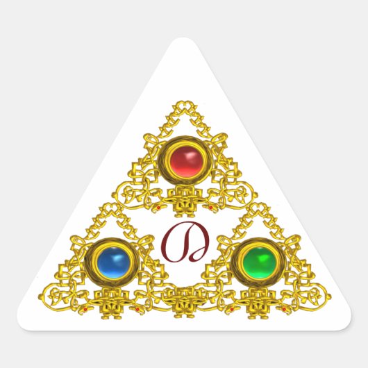 MAGISCH ELFIEK TALISMAN/GOLD TRIANGLE MONOGRAM DRIEHOEK STICKER (Voorkant)