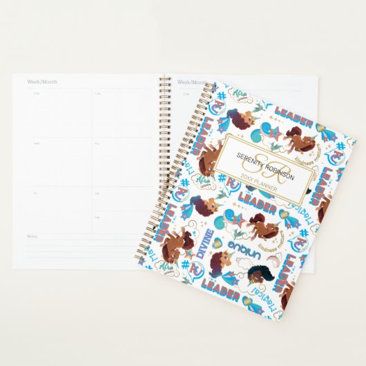 Magisch Empowerend Patroon van de Afro-Eenhoorn Planner (Display)