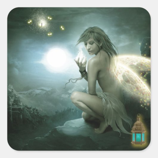 Magisch Fairy Vierkante Sticker (Voorkant)