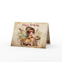 Magisch Geel en Goud Fairy Happy Birthday