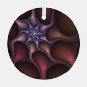 Magisch glanzend Abstract Gestreept Kleurrijke Fra Glas Ornament (Achterkant)