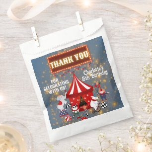 Magisch gloeiend carnaval circus party dank u bedankzakje