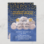 Magisch Golden Stars Baby shower van de Blauwe Kro Kaart (Voorkant / Achterkant)