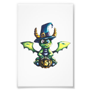Magisch Halloween Dragon Design Foto Afdruk
