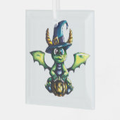 Magisch Halloween Dragon Design Glas Ornament (Voorkant links)
