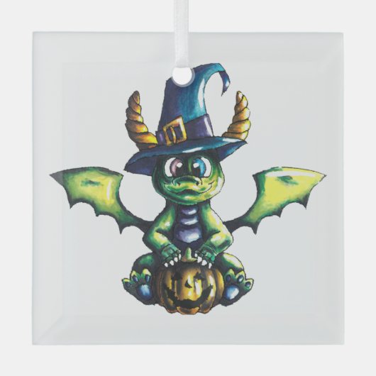 Magisch Halloween Dragon Design Glas Ornament (Voorkant)
