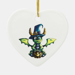 Magisch Halloween Dragon Design Keramisch Ornament